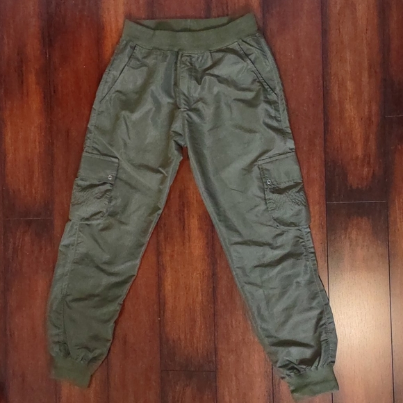 Olive Green Satiny Jogger - Picture 1 of 4